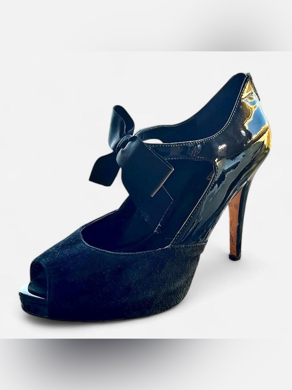 WHBM Peep Toe Patent Leather Heels